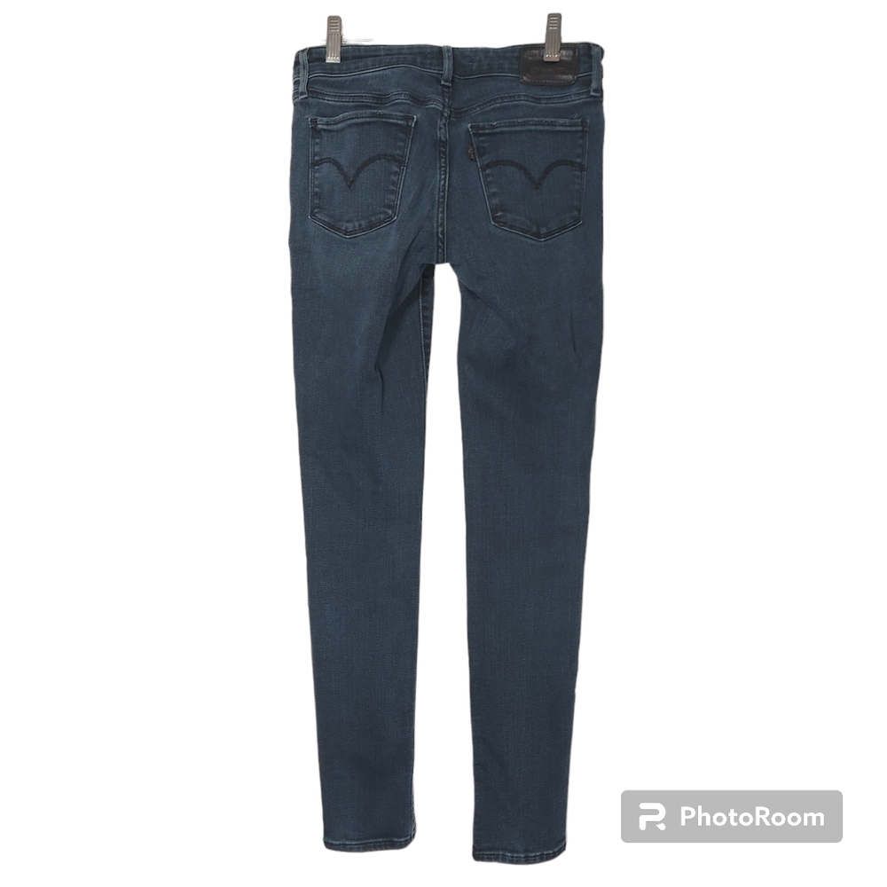 Dark Blue Levis 711 Skinny Jeans - Picture 3 of 8